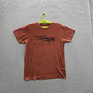 Sitka Women Shirt LARGE Red Logo Short Sleeve Pima Cotton Icon